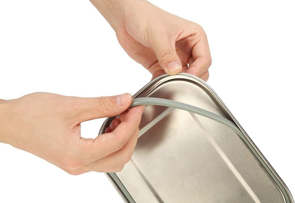 G.a HOMEFAVOR Stainless Steel Bento Lunch Box, 2-Compartment, 1400 ml/47 oz | Leak-Proof, Dishwasher Safe, BPA-Free, with Lock Clips & Removable Divider, Large Capacity, Meal Prep, for Adults - size: 1400 ml - with Compartments