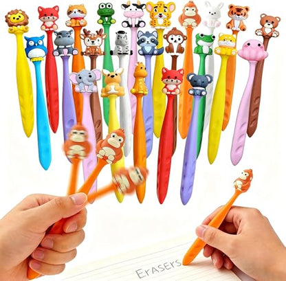 24 Pcs Cute Fun Erasers Animal Erasers Bulk, Pencil Eraser for Office Home Use (Animal) - style: Animal