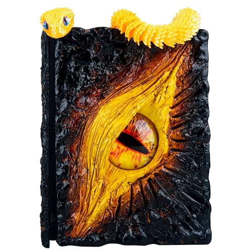 Handmade Big Eye Monster Embossed Journal,Resin Engraving Notebook,Blank Paper,Hardcover Travel Notepad for Writing,Sketchbook,Collection,Gift,Decoration Diary for Man Woman A5 (Yellow with snake) - color: Yellow with yellow snake