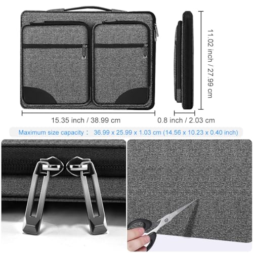 Hseok Laptop Case 15 15.6 16 inch Sleeve with Handle and Hidden Straps,Compatible with MacBook Neo 16",MacBook Pro Air 16" 15", 360°Protective PC Briefcase with 4 Pockets for Accessories,BJP-Dark - color: Bjp-dark