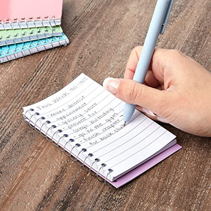 Paper Junkie 12-Pack Small Spiral Notebook 3x5, 40 Sheets, 80 Pages Per Notepad, College Ruled Lined Paper for Office Supplies, Classroom Notes, Students, Teachers, Nurses (6 Pastel Colors)