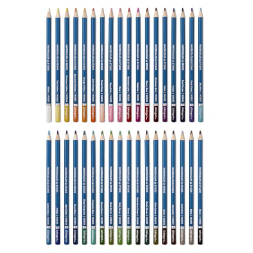 KINGART 36 Count Watercolor Pencils, Vibrant Pigments for Blending, Drawing & Painting, Pre-Sharpened, Water Soluble Pencils