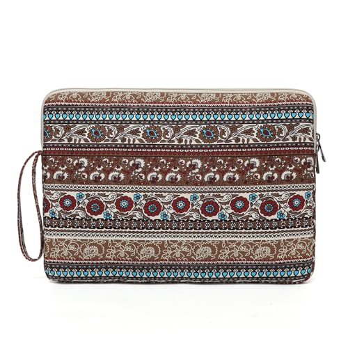 Laptop Sleeve 13.3 inch14 Inch, 15.6inchWater Resistant Traveling Computer Cover with Handle, Shockproof Protective Carrying Laptop Case (Y8-Khaki Bohemia, 15 inch-15.6 inch) - color: Y8-Khaki Bohemia, size: 15 inch-15.6 inch