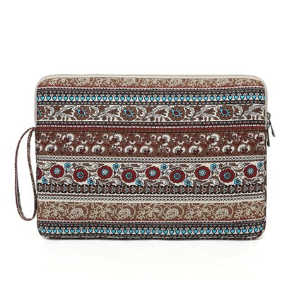 Laptop Sleeve 13.3 inch14 Inch, 15.6inchWater Resistant Traveling Computer Cover with Handle, Shockproof Protective Carrying Laptop Case (Y8-Khaki Bohemia, 14 inch) - color: Y8-Khaki Bohemia, size: 14 inch
