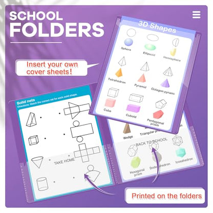 Henoyso 48 Pcs Plastic Take Home Folders with 2 Pockets Parent Teacher Classroom Communication Homework Folder for Students Parent Teacher Connector(Purple) - color: Purple