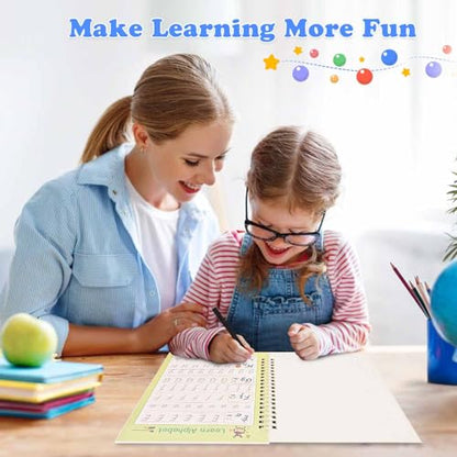 Reusable Magic Grooved Practice Copybook, Tracing Books for Kids Ages 3-5 | Preschool Workbook, Magic Book - size: 5.5inx7.9in