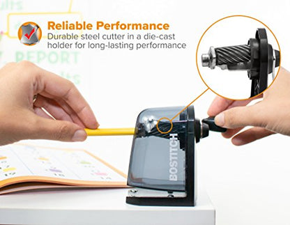 Bostitch Office Multi-Mount Manual Pencil Sharpener, Vacuum Mount or Screw Mount, Black (MPS2-BLK) - size: Pack of 1