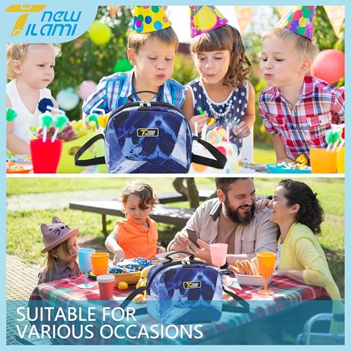 NEW TILAMI Kids Lunch Bag Double Insulated for tilami Rolling Backpack Girls Boys forTravel School Picnic, Midnight Marble Blue - color: Midnight Marble Blue