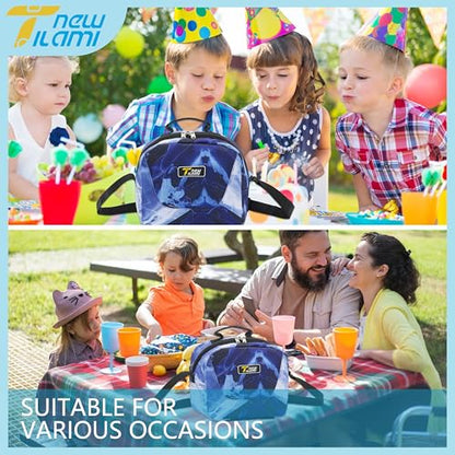 NEW TILAMI Kids Lunch Bag Double Insulated for tilami Rolling Backpack Girls Boys forTravel School Picnic, Midnight Marble Blue - color: Midnight Marble Blue