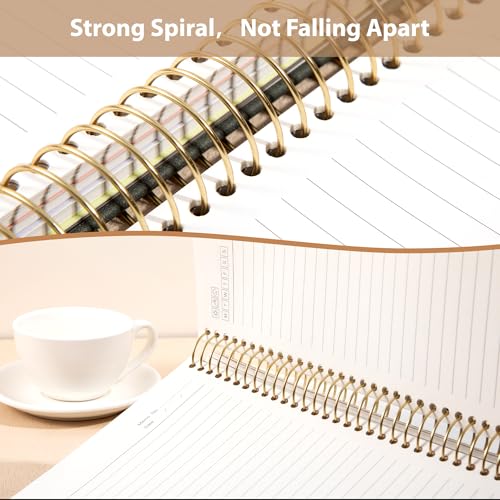 Yoment Hardcover Spiral Notebook 8.5" x 11" Leather 5 Subject Notebook College Ruled with Dividers Tabs 300 Pages Large Spiral Journal Notebooks for Work School Note-Taking Business, Green - color: Green