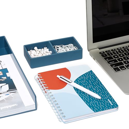 Poppin Small Spiral Notebook, 6" x 8.25" College Ruled Notebook, Easy Tear Pages, Elements Collection (Sky Blue Elements, Small) - color: Sky Elements, size: Small