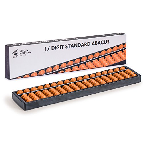 Yellow Mountain Imports Digit Standard Abacus 10.5 Inches - Professional 17 Column Soroban Calculator (Functional and Educational Learning Tool) - size: 10.5 inch
