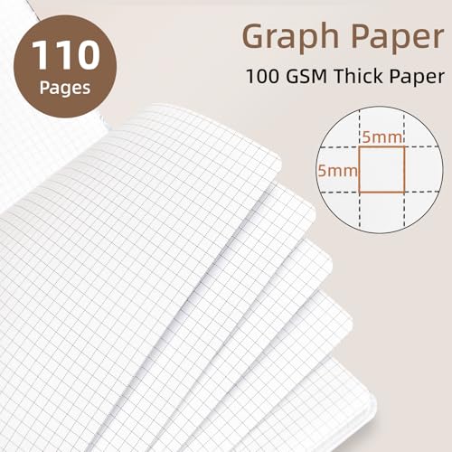 Cute Spiral Notebook journal A4 Aesthetic Pretty Design for Women Girls Kawaii with Pocket, 8.5 x 11 inch, Graph, Strawberry - color: Strawberry, style: Graph