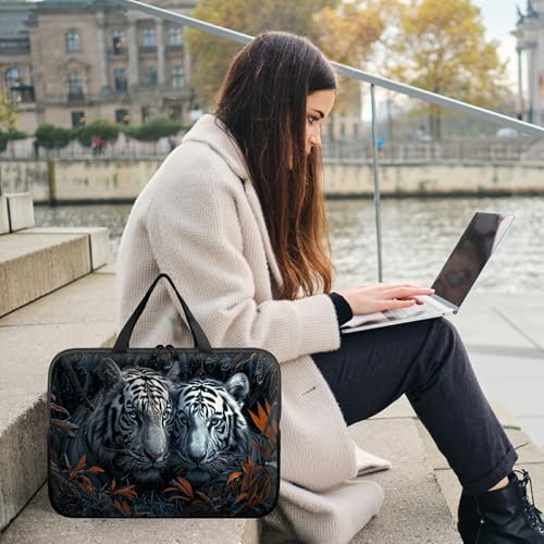 Laptop Sleeve Case Bag 15 inch, White Tiger Slim Carrying Case Durable Handbag Travel Laptop Bag for 15 inch MacBook Air M3/M2/15 Pro/Surface Laptop 7/6/5/4/3/ Dell XPS 15 Plus - color: White Tiger, size: 15 Inch