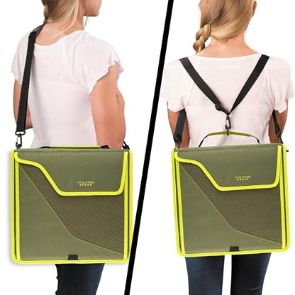 Five Star Zipper Binder, 3 Inch 3-Ring Binder with D Rings, Removable Padded Case, 5-Tab Expanding File and Multi-Use Strap, 850 Sheet Capacity, Olive/Citrus (292960C) - color: Olive/Citrus, size: 3 Inch