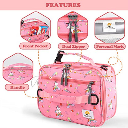 CaCTOUR Lunch Box Kids, Expandable Insulated Lunchbox for Girls Boys,Soft Cooler Bag with Strap,Back to School Thermal Reusable Lunch Bag for Work School Picnic (Rainbow) - color: Rainbow