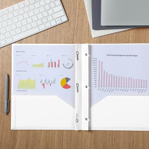 Mr. Pen- Plastic Folders with Pockets and Prongs, 5 Pack, Letter Size | Flexible Plastic Folders with Prongs, Black and White Theme - color: Black and White, size: 5 Pack