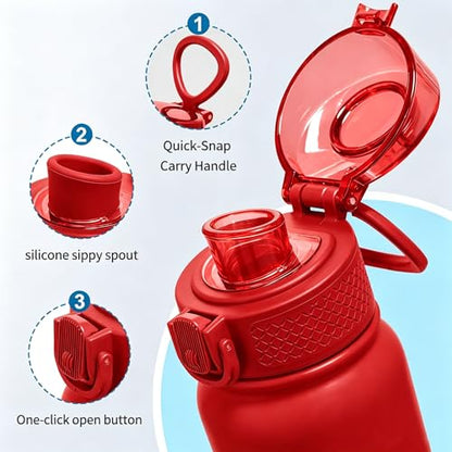 GOPPUS 20 Oz Insulated Stainless Steel Water Bottle BPA-Free Sports Water Bottle, Great for Travel, with Chug Lid - Leak & Sweat Proof with Anti-Dust Lid(Red) - color: Red
