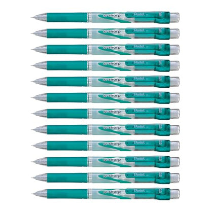 Pentel E-Sharp Automatic Pencil, 0.5mm, Green Accents, Box of 12 (AZ125D) - color: Green, size: 12 Count (Pack of 1)