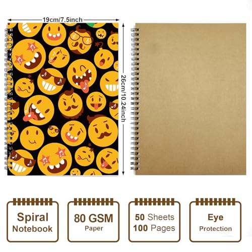 MAXCURY Blank Sheet Music Composition Manuscript Staff Paper Art Music Notebook Black 100 Pages 26x19cm (FunnyEmojis/Black) - color: FunnyEmojis/Black