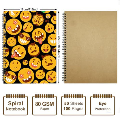 MAXCURY Blank Sheet Music Composition Manuscript Staff Paper Art Music Notebook Black 100 Pages 26x19cm (FunnyEmojis/Black) - color: FunnyEmojis/Black