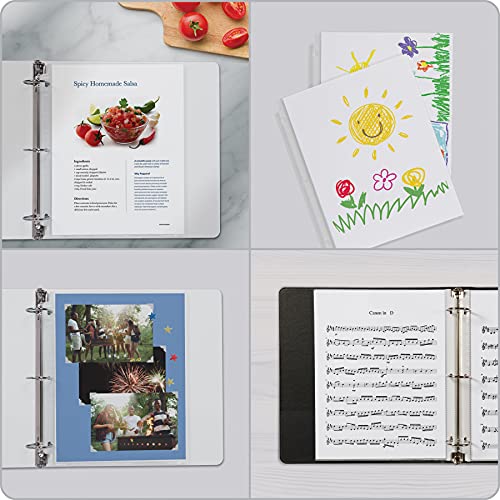 Oxford Sheet Protectors, 100 Pack, Letter Size (8.5 x 11), Heavy Duty Clear Sheet Protectors for 3 Ring Binder, Top Loading, Reinforced Holes, Non-Stick, for School and Office, Made in USA
