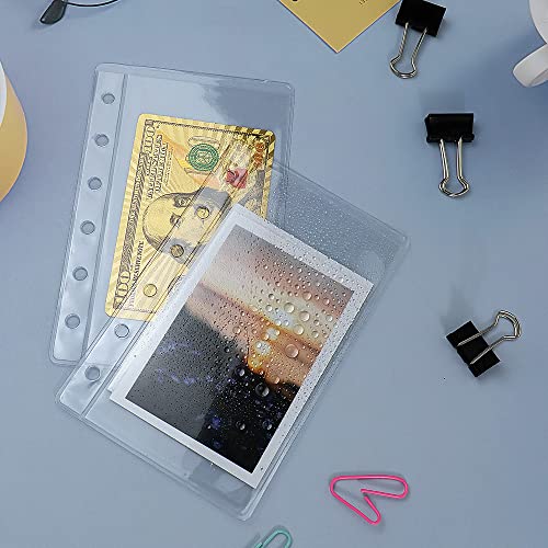 12 Pack A7 Size Clear Sheet Protectors 2.6 x 4.8 Inch Plastic Sleeves Page Protectors Top Loading Paper Protector for 6 Ring Binders, Acid-Free, Archival Safe for Documents and Photos - size: A7