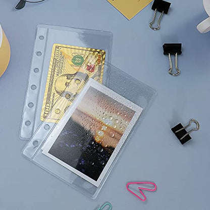 12 Pack A7 Size Clear Sheet Protectors 2.6 x 4.8 Inch Plastic Sleeves Page Protectors Top Loading Paper Protector for 6 Ring Binders, Acid-Free, Archival Safe for Documents and Photos - size: A7