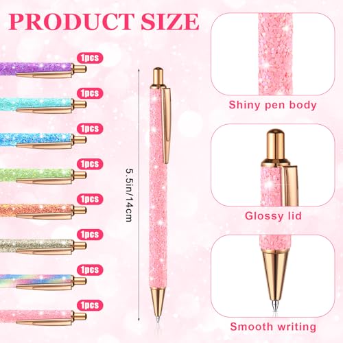 Sherr 16 Pcs Glitter Pens and Notebooks Set Mini Spiral Notepads Fancy Pens for Kids Girls Women Sparkly Sequins Journaling Ballpoint Christmas Birthday Gift Classroom Rewards(Macaron Colors) - color: Macaron Colors