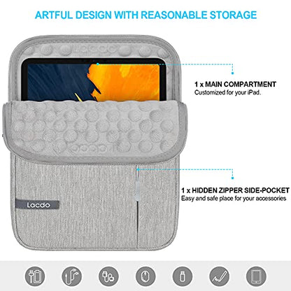Lacdo iPad mini 7 Sleeve, iPad mini Case Bag, Tablet Sleeve Case for iPad mini 7 (A17 Pro)/6/5/4/3/2, Samsung Galaxy Tab A7 Lite 8.7" / Galaxy Tab A 8.0" Protective Tablet Bag Water Repellent, Gray - color: Gray, size: 7-8 Inch