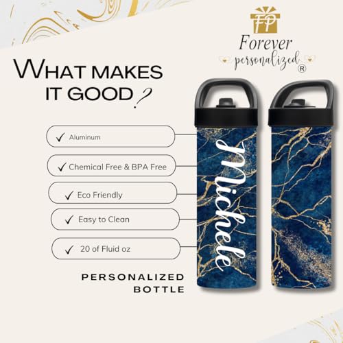 Custom Leakproof Water Bottle 20oz| Gym Tumblers| Running Cup| Adult Tumbler| Marble Sport Bottle (Emerald) - color: Emerald