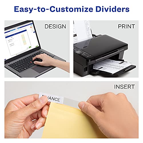 Avery 8 Tab Binder Dividers, Insertable Clear Big Tabs, 1 Set Pack, 8 Packs, 8 Sets Total (11112) - style: 8 Sets