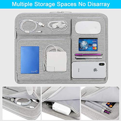 Lacdo 360° Protective Laptop Sleeve Case for 14 inch New MacBook Pro M5 Pro/Max A3426 A3427 (2026), M5/M4/M3/M2/M1 A3434 A3112 A3401 A3185 A2918 A2992, 13.8 inch Surface Laptop 7th Computer Bag, Gray - color: Gray, size: New MacBook Pro 14 Inch