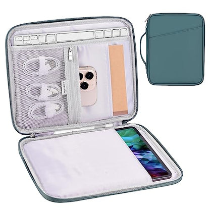12.9 Tablet Sleeve Carrying Case, Padded Travel Pouch Bag for iPad Pro 13-in (M4), iPad Air 13-in (M2), Surface Pro 9/8, 12.4 Galaxy Tab S9+/S8+ (PU-Teal Blue12.9) - color: Teal Blue, size: 12.9