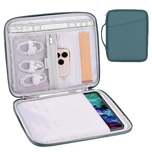 12.9 Tablet Sleeve Carrying Case, Padded Travel Pouch Bag for iPad Pro 13-in (M4), iPad Air 13-in (M2), Surface Pro 9/8, 12.4 Galaxy Tab S9+/S8+ (PU-Teal Blue12.9) - color: Teal Blue, size: 12.9