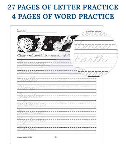Carson Dellosa Beginning Cursive Handwriting Workbook, Traditional Writing Book With Number and Letter Tracing and Sight Words Practice, Classroom or Homeschool Curriculum