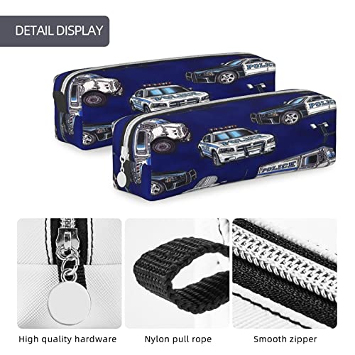Pencil Case Police Car Big Capacity Pen Case Pencil Bag Pouch Holder Box for School Office Girls Boys Adult