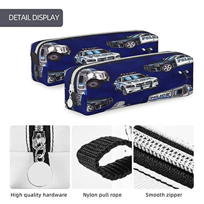 Pencil Case Police Car Big Capacity Pen Case Pencil Bag Pouch Holder Box for School Office Girls Boys Adult