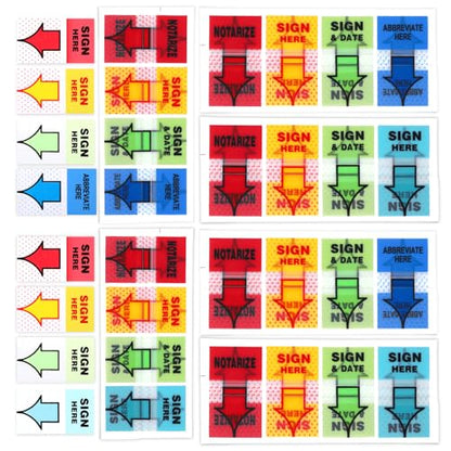 600 Pcs/6 Pack Sign Here Tabs, Colorful Adhesive Sign Here Flags Stickers, Arrow Labels Sign Here Stickers for Annotating Books, Arrow Sticky Notes for School Office Home Documents Notebooks Supplies - style: style 2