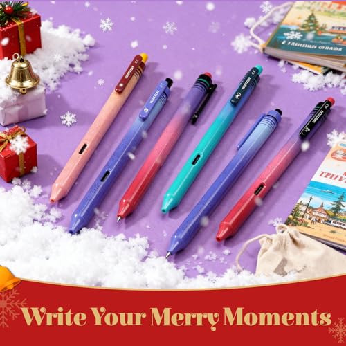WRITECH Black Ink Gel Pens: 8-Pack Retrowave 0.5mm Fine Point Pens - Smooth Writing Silent Clicker and Refillable Perfect for School Office & Everyday Use. - color: 8 Pcs Retrowave