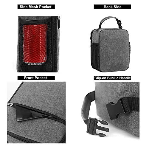 Lunch Box for Men & Women Durable Lunch Bag for Adults Reusable Small Lunchbox Grey - color: Gray