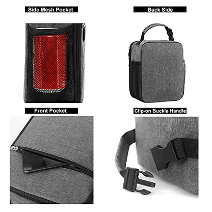 Lunch Box for Men & Women Durable Lunch Bag for Adults Reusable Small Lunchbox Grey - color: Gray