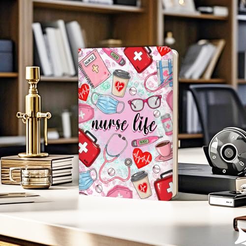 Lovdazzles Pretty Leather Lined Journal Medical Assistant Notebook 200 Pages A5 Ruled Journaling Notebooks, Medical Assistant Accessories Ma Gifts for Women Nurses Day Gift (5.8 x 8.3) - color: Multi 1712