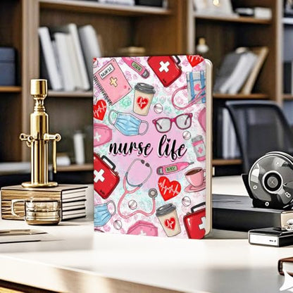 Lovdazzles Pretty Leather Lined Journal Medical Assistant Notebook 200 Pages A5 Ruled Journaling Notebooks, Medical Assistant Accessories Ma Gifts for Women Nurses Day Gift (5.8 x 8.3) - color: Multi 1712