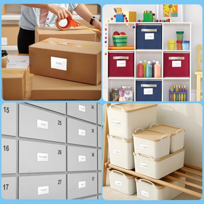 56 Pack Clear Self-Adhesive Pockets, 1.9" x 3.8" Index Card Pockets With Top Open Loading, PVC Label Holders for Organizing storage bins, Library Card, Drawer, and Protecting Your Cards - size: 1.9" x 3.8", style: 56 Pack