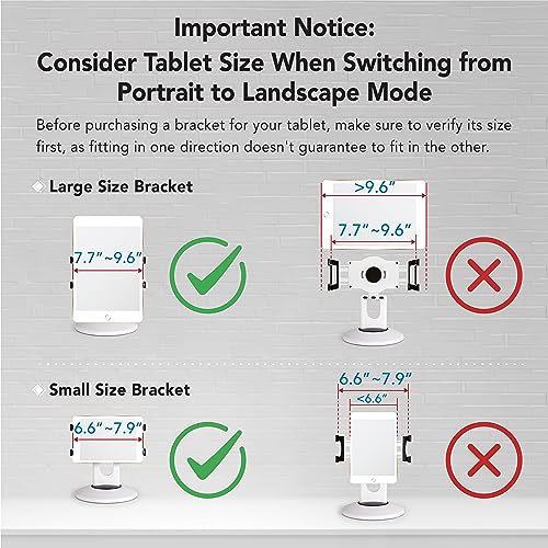 EHO Tablet Kiosk Stand, 360° Rotating Commercial Tablet Stand, Retail Kiosk, 6"-13" (Screens) Adapter Universal Holder for iPad, Air, Mini, Microsoft Surface, Most Tablets - Black - color: Black