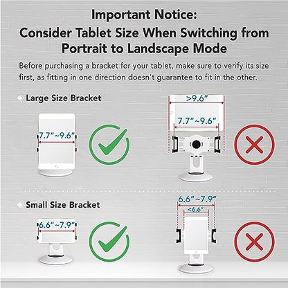 EHO Tablet Kiosk Stand, 360° Rotating Commercial Tablet Stand, Retail Kiosk, 6"-13" (Screens) Adapter Universal Holder for iPad, Air, Mini, Microsoft Surface, Most Tablets - Black - color: Black