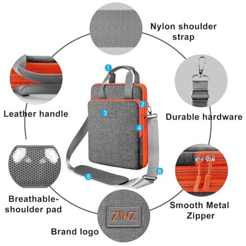ZINZ Laptop Case 12.9 13 Shoulder Bag, Expandable Handbag with Valuables Compartment Compatible with MacBook Air/Pro/Neo 13" M5/M4/M3/M2/M1, iPad 12.9/13/11, Water-Resistant & Shockproof,L01G05 - color: L01g05, size: 13"