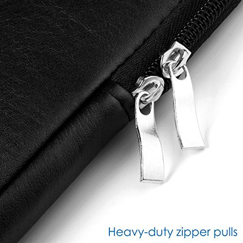 CCPK 15.6" Laptop Sleeve Compatible for 16" MacBook Pro 16 Inch 15" Mac Hp Acer Aspire 5 Samsung Lenovo Surface Book Envy x360 15 In Computer Cover 16in PC Carrying Case 15.6 Inch Bag PU Leather Black - size: 15.6-16 inch / Old 15.4" MacBook