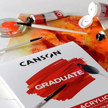 Canson Graduate Oil and Acrylic Paint Pad, Foldover, 9x12 inch, 12 Sheets | Artist Paper for Adults and Students - Oil, Acrylic, Mixed Media and Painting - size: 9x12 inch